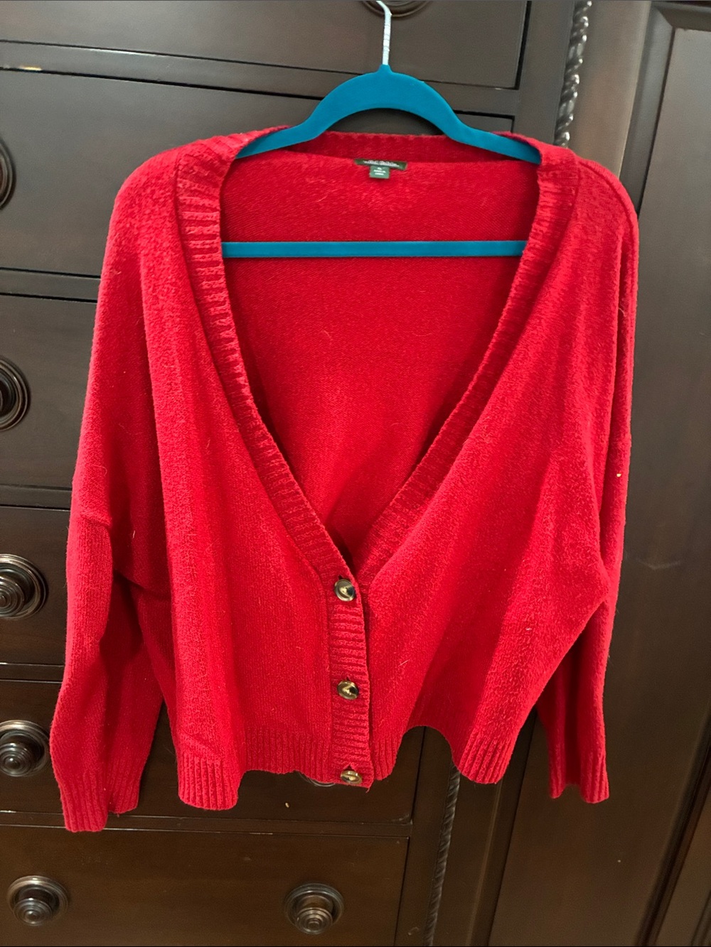 wild fable Bright Red V‑Neck Button Front Cardigan
